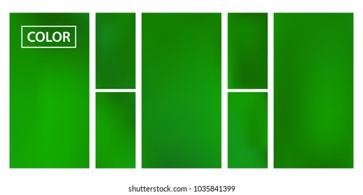 Organic Screen gradient set with modern abstract backgrounds. Green fluid cover for poster, banner, flyer and presentation. Template with screen gradient set for screens and mobile app. Soft color.