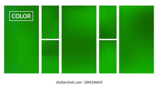Organic Screen gradient set with modern abstract backgrounds. Green fluid cover for poster, banner, flyer and presentation. Template with screen gradient set for screens and mobile app. Soft color.