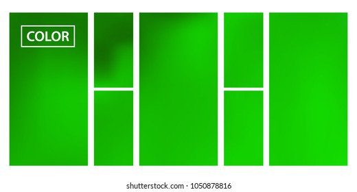 Organic Screen gradient set with modern abstract backgrounds. Green fluid cover for poster, banner, flyer and presentation. Template with screen gradient set for screens and mobile app. Soft color.
