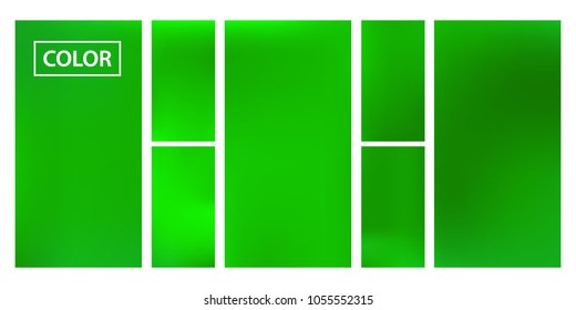 Organic Screen gradient set with modern abstract backgrounds. Green fluid cover for poster, banner, flyer and presentation. Template with screen gradient set for screens and mobile app. Soft color.