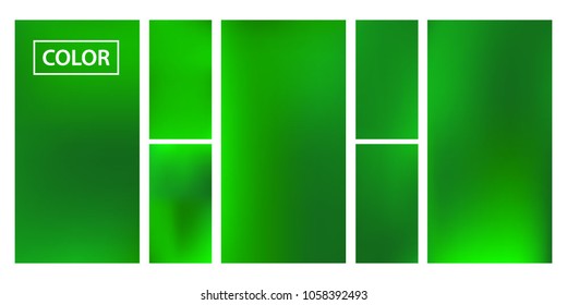 Organic Screen gradient set with modern abstract backgrounds. Green fluid cover for poster, banner, flyer and presentation. Template with screen gradient set for screens and mobile app. Soft color.