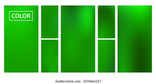 Organic Screen gradient set with modern abstract backgrounds. Green fluid cover for poster, banner, flyer and presentation. Template with screen gradient set for screens and mobile app. Soft color.