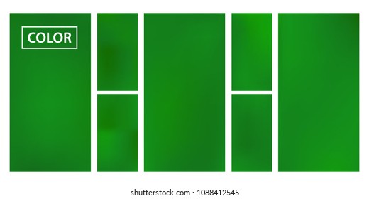 Organic Screen gradient set with modern abstract backgrounds. Green fluid cover for poster, banner, flyer and presentation. Template with screen gradient set for screens and mobile app. Soft color.