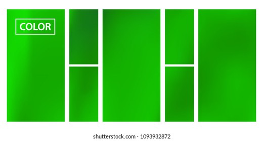 Organic Screen gradient set with modern abstract backgrounds. Green fluid cover for poster, banner, flyer and presentation. Template with screen gradient set for screens and mobile app. Soft color.