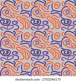 Organic Scribble Doodle Seamless Line Pattern
