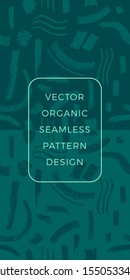 Organic seamless pattern with Abstract organic background for natural food label. Environment nature texture for Eco-friendly design, eco banner template, modern green thinking concept.