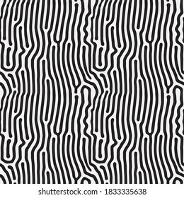 Organic seamless pattern. Black and white textile print.