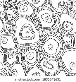 Organic seamless pattern. Terrain texture. Hand drawn vector. Memphis vintage, retro 80s, 90s. Poster, banner, wallpaper, wrapping paper. Black and white artwork, monochrome