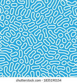 Organic seamless pattern. Textile animal print. Monochrome organic shapes texture. Abstract rounded messy lines stylish background. Vector illustration.