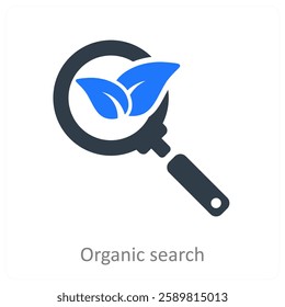 Organic Search and marketing icon concept