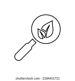 Organic, Search, Plants Outline Icon. Line Art Vector.