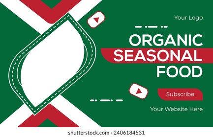 Organic Seasonal Food Video Thumbnail, Editable Web Banner Template