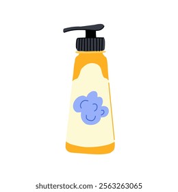 organic shampoo baby cartoon. natural sensitive, fragrance free, mild nourishing organic shampoo baby sign. isolated symbol vector illustration