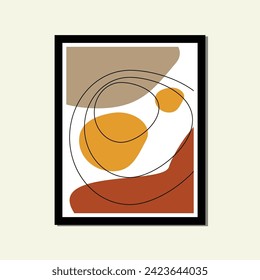 Organic shape art soft color boho modern abstract painting. minimalist trendy contemporary scandinavian line style, Hand drawn for wallpaper poster home wall decor fabric postcard cover template.