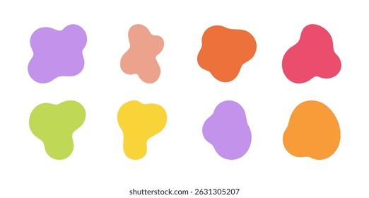 Icono abstracto líquido de Vector de mancha de forma orgánica. Elemento de forma orgánica simple líquido de burbuja de burbujas Anuncio de salpicadura redondo diseño de ameba