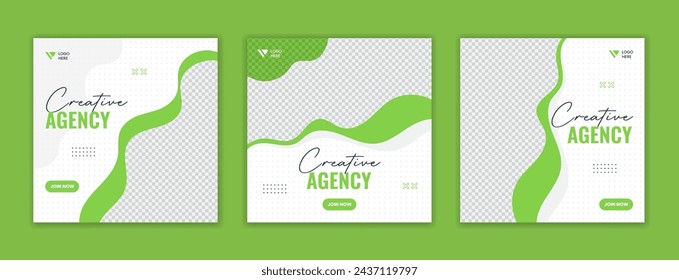 Organic shape corporate social media post design, business online carousel template