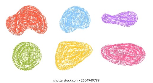 Organic shape drawn with crayon or chalk pencil