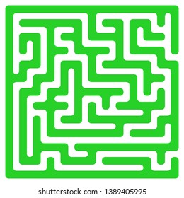 Organic Shape Green Maze Design. Solve Problem Concept