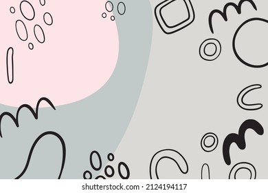 Organic shape hand draw background with natural colors for wallpapers, posters, home decoration frames.