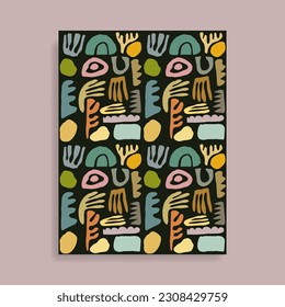 organic shape hand drawn seamless pattern