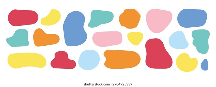 Organic shape round form icon set vector. Liquid organic blob curve background abstract shape frame symbol. vector illustration.