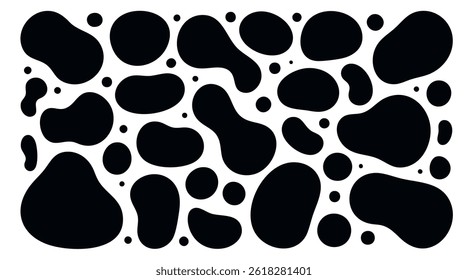 Organic shape round form set. Liquid organic blob 