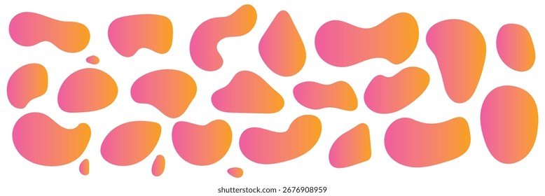 Conjunto de forma redonda de forma orgánica. Gota orgánica líquida