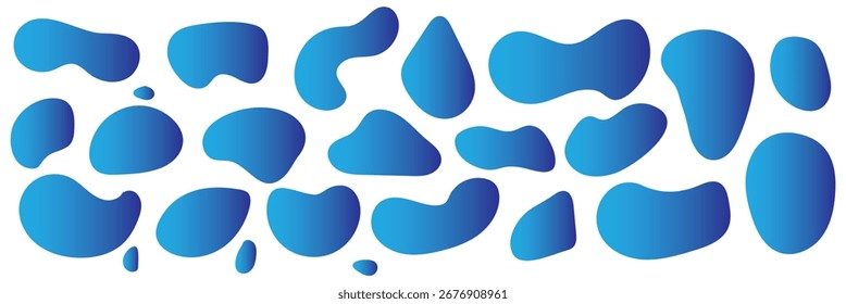 Organic shape round form set. Liquid organic blob