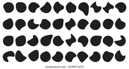 Organische Form runde Form Set. Flüssiger organischer BLOB