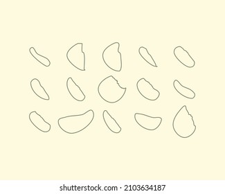 Organic shape set. Abstract fluid blob, stone or water silhouette, big liquid amoeba elements set. Random flat geometric irregular stain.