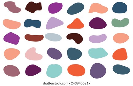 Organic shape set. Fluid blob, stone or water. Unique, artistic, creative, trendy, stylish, versatile