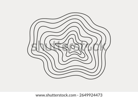 Organic shape of soft lines. Topography rings element. Vector backdrop for eco-themed web layouts or printed materials.