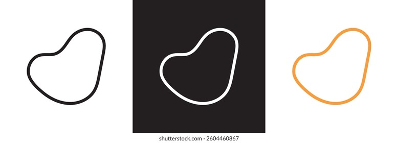 Organic shape text frames. Vector set of abstract doodle bubbles. Wavy textboxes.  Rounded quote elements pattern. Vector illustration. isolated on white and black background. EPS 10