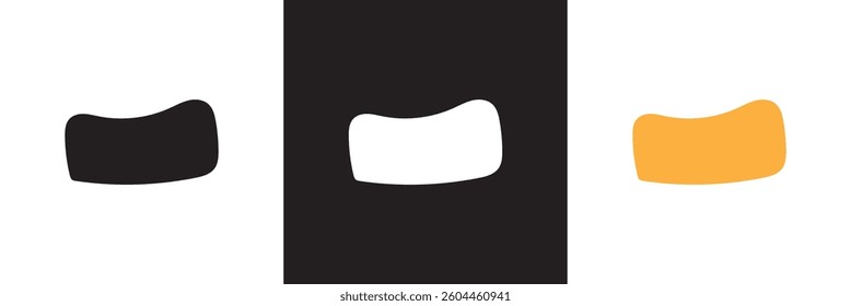 Organic shape text frames. Vector set of abstract doodle bubbles. Wavy textboxes.  Rounded quote elements pattern. Vector illustration. isolated on white and black background. EPS 10