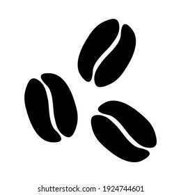 Organic Shaped Black Coffee Bean Icons. Vector Image.