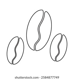 Organic Shaped Black Coffee Bean Icons. Vector Image.