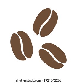 Organic Shaped Brown Coffee Bean Icons. Vector Image.