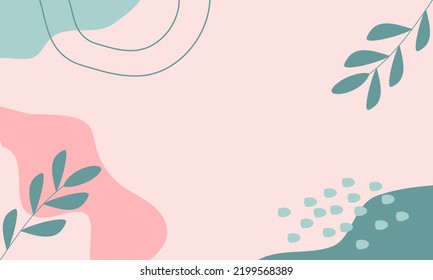 Organic shapes art backgrounds on pastel color. Trendy modern organic shapes with copy space text suitable for banner, poster, promotion, advertisement, flyer, or template.