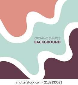Organic shapes background. Hand drawn autumnal colors banner. For social media post, web, promotional banner, advertising and branding. Vector illustration, flat design