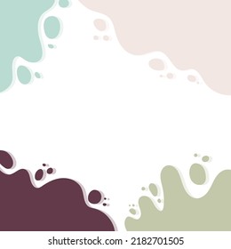 Organic shapes background. Hand drawn autumnal colors banner. For social media post, web, promotional banner, advertising and branding. Vector illustration, flat design