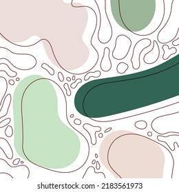 Organic shapes background. Hand drawn brown colors banner. For social media post, web, promotional banner, advertising and branding. Vector illustration, flat design