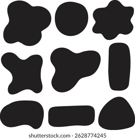 Organic shapes black abstract fluid forms random blobs