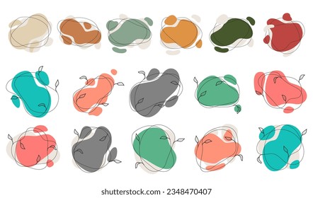 Organic shapes. Blob shape. organic abstract shape. abstract fluid shapes with leaf. blob shapes with leaf.