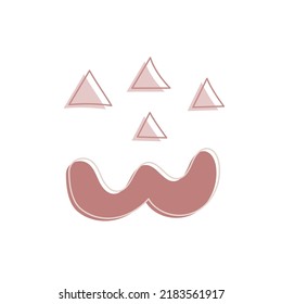 Organische Formen Handgezeichneter brauner Farbbanner. Für Social Media-Post, Web, Werbebanner, Werbung und Branding. Vektorgrafik, flaches Design