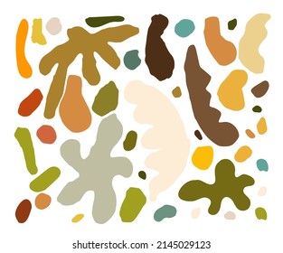 organic shapes contemporary vector background illustration set