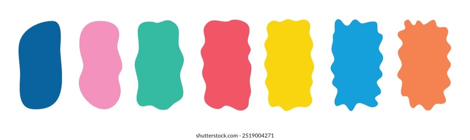 Formas orgánicas Conjunto de rectángulos dibujados a mano para historias de redes sociales. Cotiza el juego de Plantillas en blanco de marcos minimalistas vacíos. Cuadro de texto aislado. Ilustración vectorial