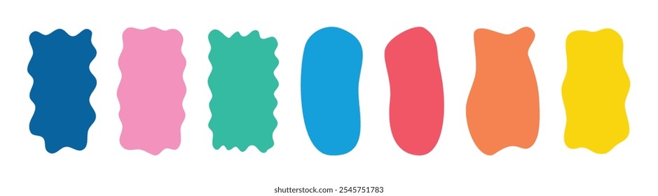 Organic shapes Hand drawn rectangle set for social media stories. Quote empty minimalist frames blank template set. Isolated text box. Vector illustration