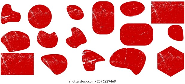Organic shapes imprints of texture stone Vector set elements collection. Blob Shapes Vector Illustration, Modern Design Elements, Irregular, Random Art