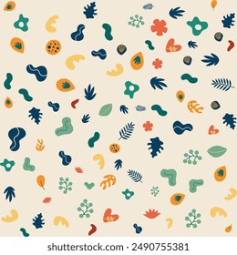 Organic shapes and leaves pattern