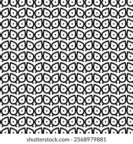 Organic Shapes Pattern Black White Stock Vector